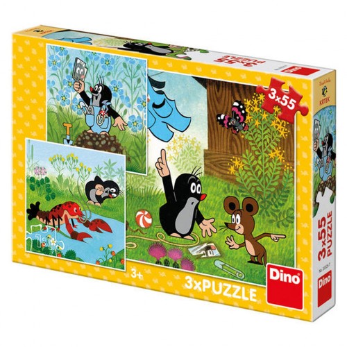 Levně Puzzle 3x55 - Krteček a kalhotky