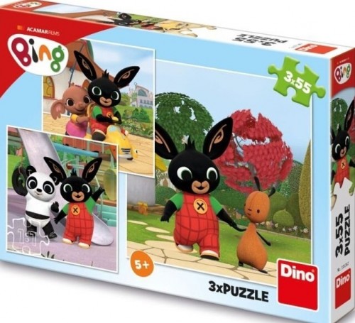 Levně Puzzle 3x55 - Bing si hraje