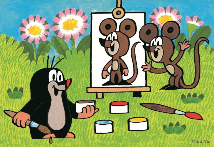 Levně Puzzle 24 - Krtek malířem