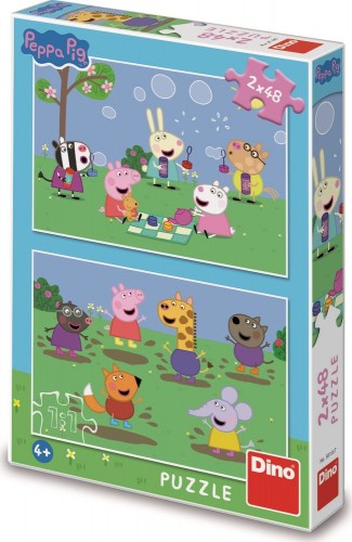 Levně Puzzle 2x48 - Peppa Pig a kamarádi