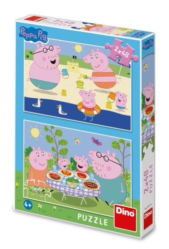 Peppa Pig: Na dovolené - Puzzle (2x48 dílků)