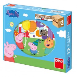 Levně Dřevěné kostky Peppa Pig/12 kostek