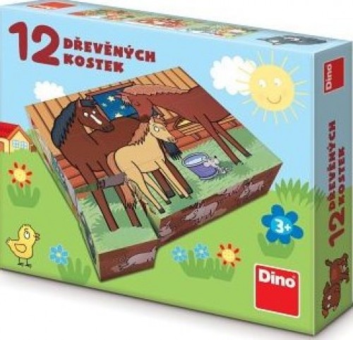 Levně Dřevěné kostky - Domácí zvířátka