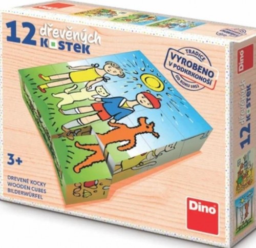 Levně Pejsek a kočička - Dřevěné kostky