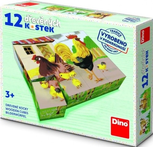Levně Domácí zvířátka retro - Dřevěné kostky