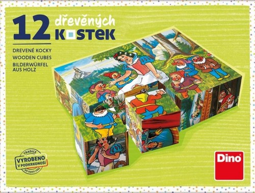 Levně Sněhurka - Dřevěné kostky 12 ks