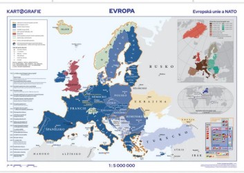 Evropa - Evropská unie a NATO 1:5 000 000 - nástěnná mapa