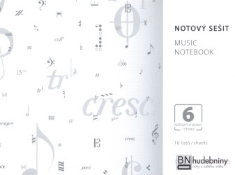 Levně Notový sešit 6 osnov 16 listů