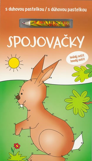 Spojovačky s duhovou pastelkou - hnědý sešit