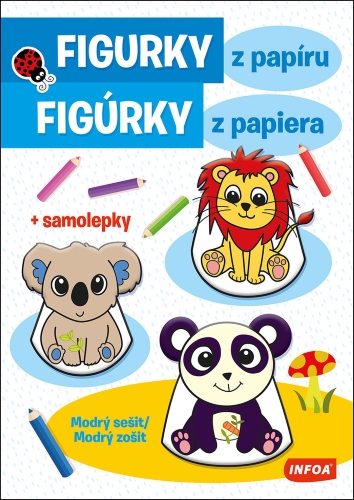 Levně Figurky z papíru - Modrý šešit + samolepky