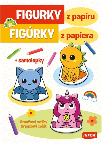 Levně Figurky z papíru - Oranžový sešit + samolepky