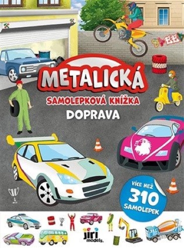 Levně Metalická samolepková knížka Doprava