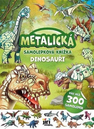 Levně Metalická samolepková knížka Dinosauři