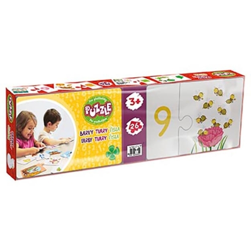 Levně Puzzle pro předškoláky v krabičce - Čísla, barvy, tvary