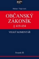 Občanský zákoník § 419-654 | TRÉGL, Petr, MELZER, Filip