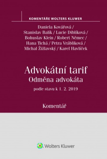 Advokátní tarif - Odměna advokáta | KOVÁŘOVÁ, Daniela