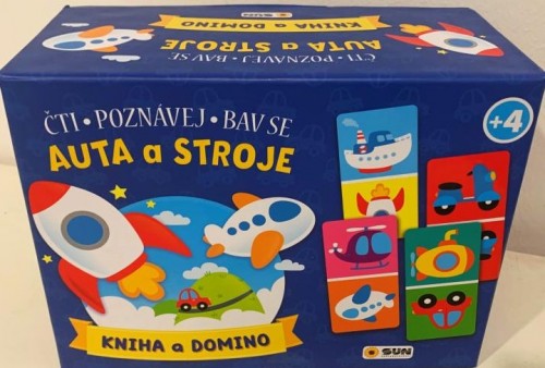 Levně Kniha a Domino Auta a stroje čti-poznávej-bav se!