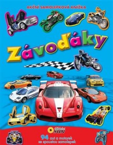 Levně Závoďáky - akční samolepková knížka - 94 aut a motorek